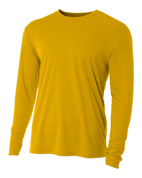 A4 Youth Cooling Performance Long Sleeve Crew (N3165), Color 'Gold'